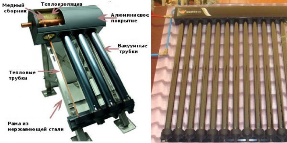 Трубка тепловая вакуумная для солнечных коллекторов всесезонного типа системы Heat pipe 14